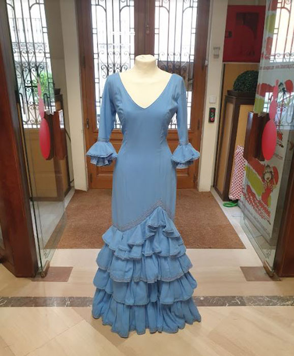 Cheap Flamenco Dresses on Sale. Mod. Picara Azul. Size 34
